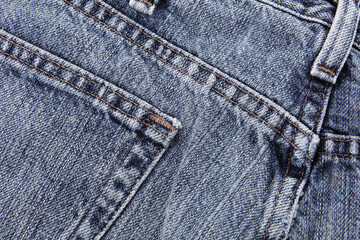 Blue jeans detail showing pocket and loop