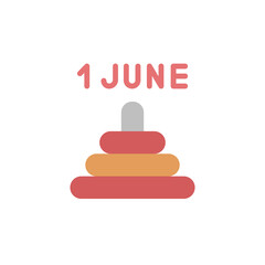 Pyramid icon. Simple color vector elements of Children's day icons for ui and ux, website or mobile application