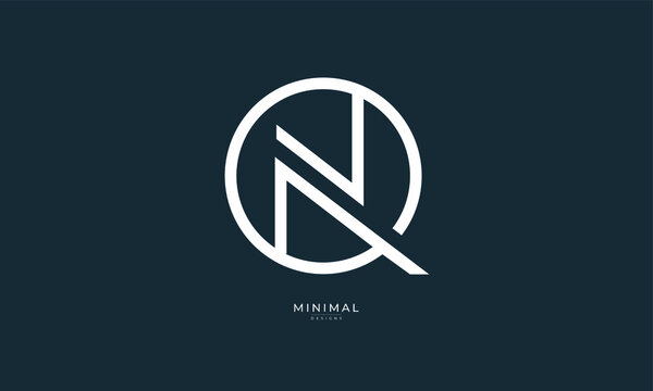 Alphabet Letter Icon Logo QN Or NQ