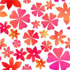 Flower elements red pink orange seamless  pattern background wallpaper giftpaper notebook cover
