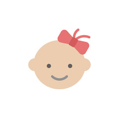Baby, girl icon. Simple color vector elements of Children's day icons for ui and ux, website or mobile application