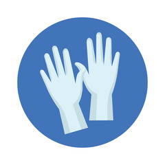 Gloves design of Medical care and covid 19 virus theme Vector illustration