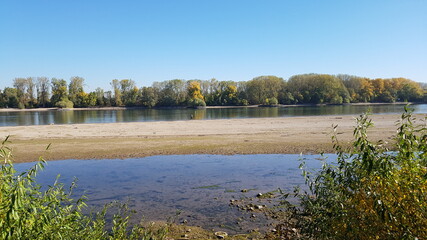 Niedrigwasser am Rhein. Low Water in The Rhine