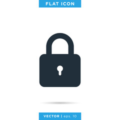 Padlock Icon Vector Logo Design Template