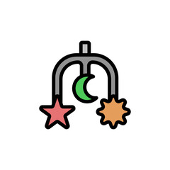 Crib mobile icon. Simple color with outline vector elements of Children's day icons for ui and ux, website or mobile application