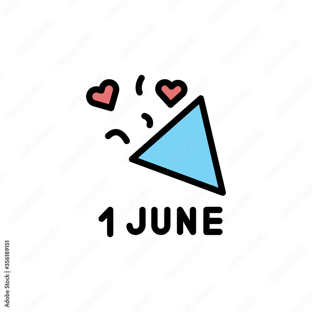 Poster confetti icon. simple color with outline vector elements of children's day icons for ui and ux, webs