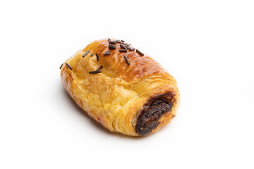 Neapolitan chocolate on white background