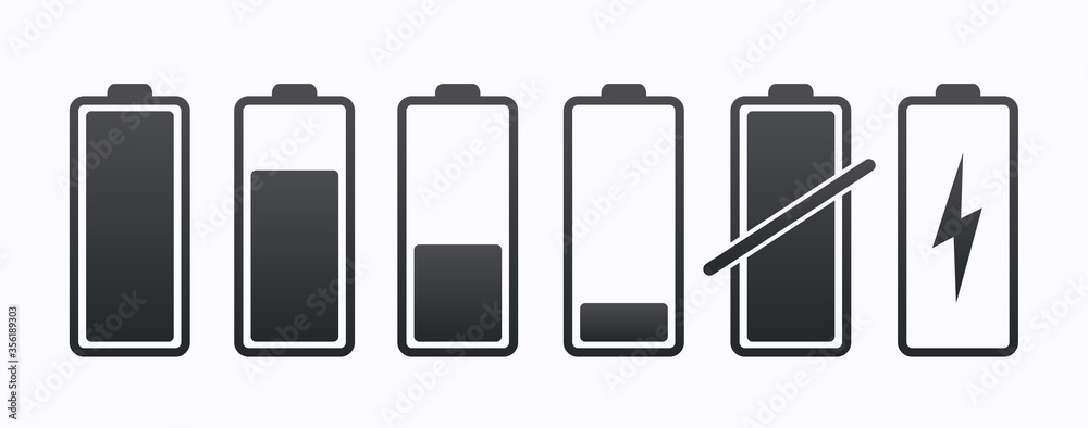 Poster battery charge level indicators with gradient