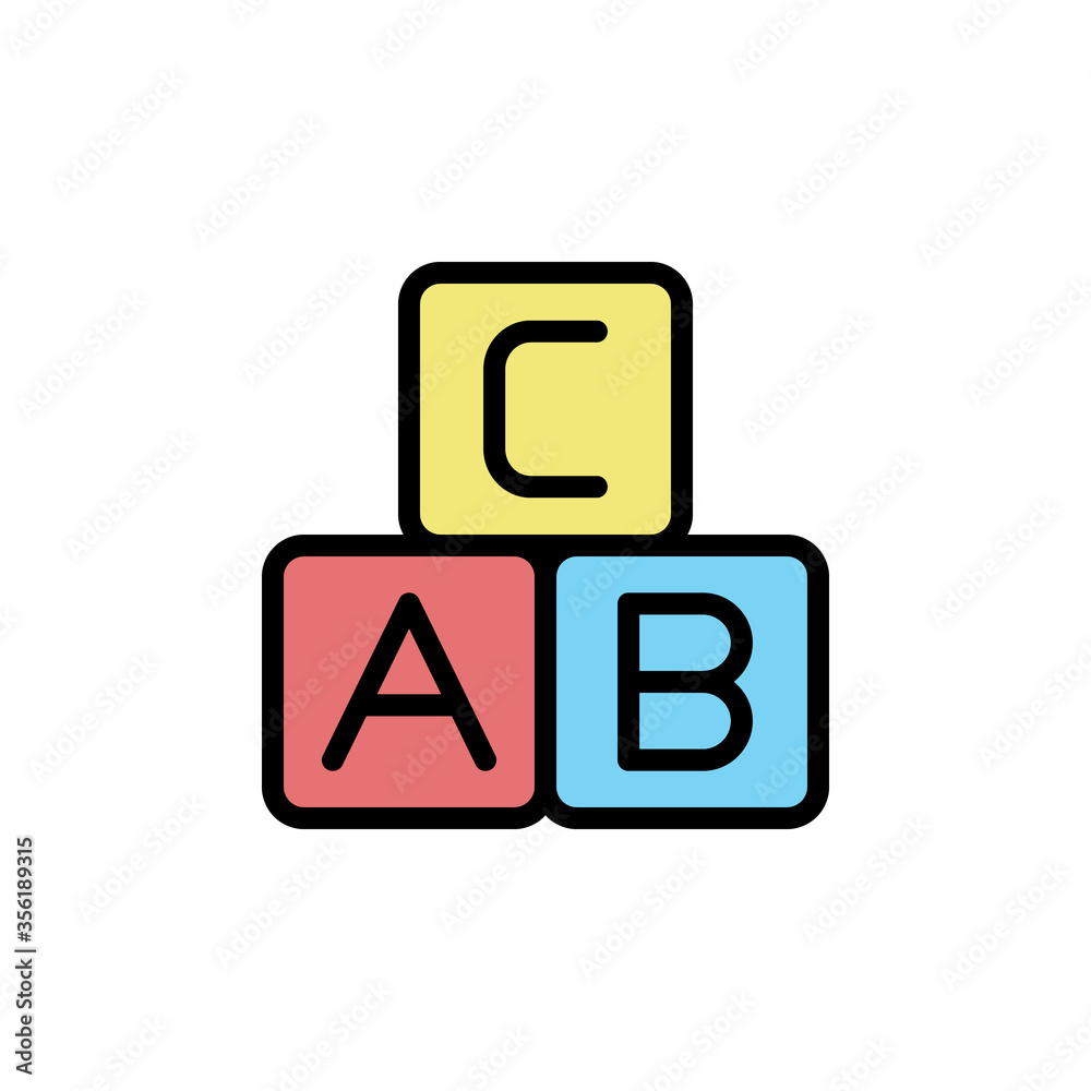 Poster abc icon. simple color with outline vector elements of children's day icons for ui and ux, website o