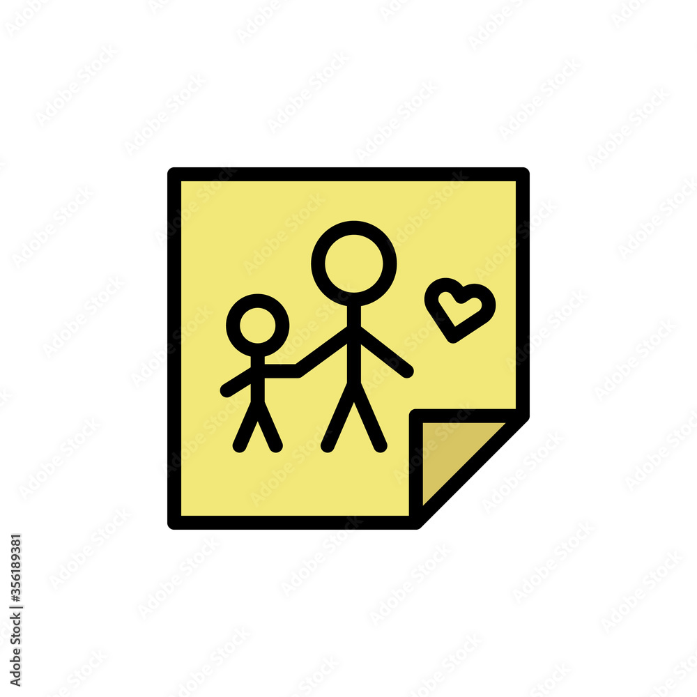 Poster paper, drawing icon. simple color with outline vector elements of children's day icons for ui and ux