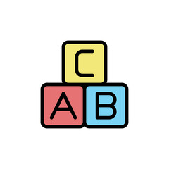 ABC icon. Simple color with outline vector elements of Children's day icons for ui and ux, website or mobile application