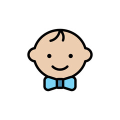 Baby, boy icon. Simple color with outline vector elements of Children's day icons for ui and ux, website or mobile application