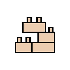 Brick constructor icon. Simple color with outline vector elements of Children's day icons for ui and ux, website or mobile application