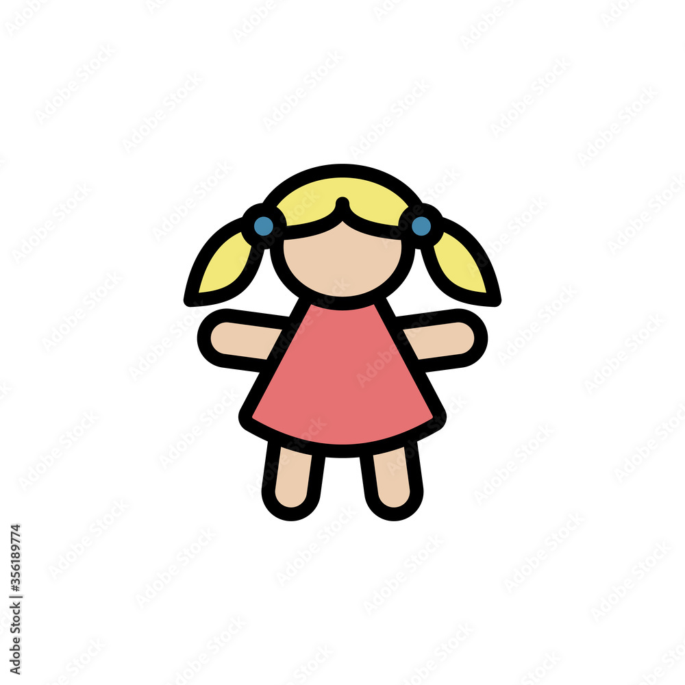 Poster doll icon. simple color with outline vector elements of children's day icons for ui and ux, website 