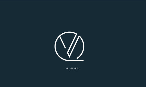 Alphabet letter icon logo QV or VQ