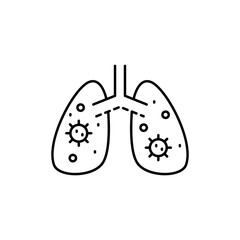 Coronavirus, lungs icon. Simple line, outline vector elements of viral pandemic icons for ui and ux, website or mobile application