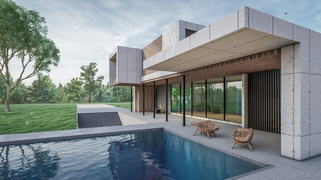 3D Rendering Of House Illustration