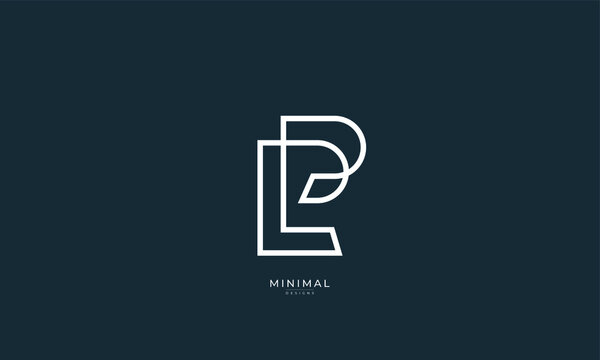 Alphabet letter icon logo PL or LP