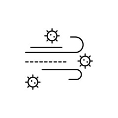Obraz premium Wind, coronavirus icon. Simple line, outline vector elements of viral pandemic icons for ui and ux, website or mobile application