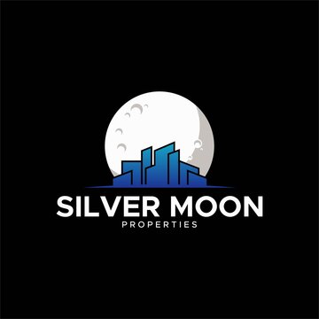 Silver moon properties logo design unique