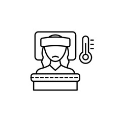 Avatar, woman, thermometer icon. Simple line, outline vector elements of viral pandemic icons for ui and ux, website or mobile application