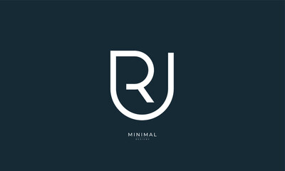 Alphabet letter icon logo RU 