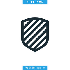 Shield Icon Vector Logo Flat Design Template.
