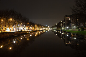 Amsterdam river at night