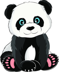 Naklejka premium cute baby Panda tale funny