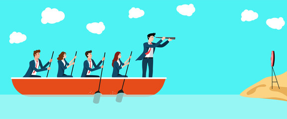 Business leadership & co-ordination concept illustration.