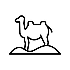 Desert, camel icon. Simple line, outline vector elements of wilderness icons for ui and ux, website or mobile application