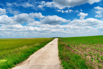 Landschaft mit Landstrasse