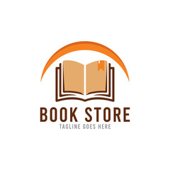 Book store logo icon template. Book logo design symbol education.