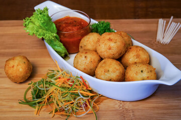 Yummy Cheese Balls with Sauce
