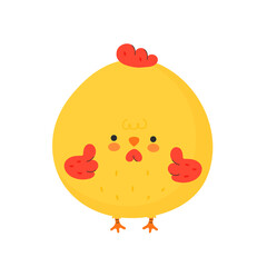 Cute funny chicken cock show thumb up
