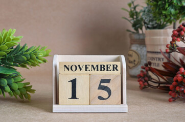 November 15, Vintage natural calendar.