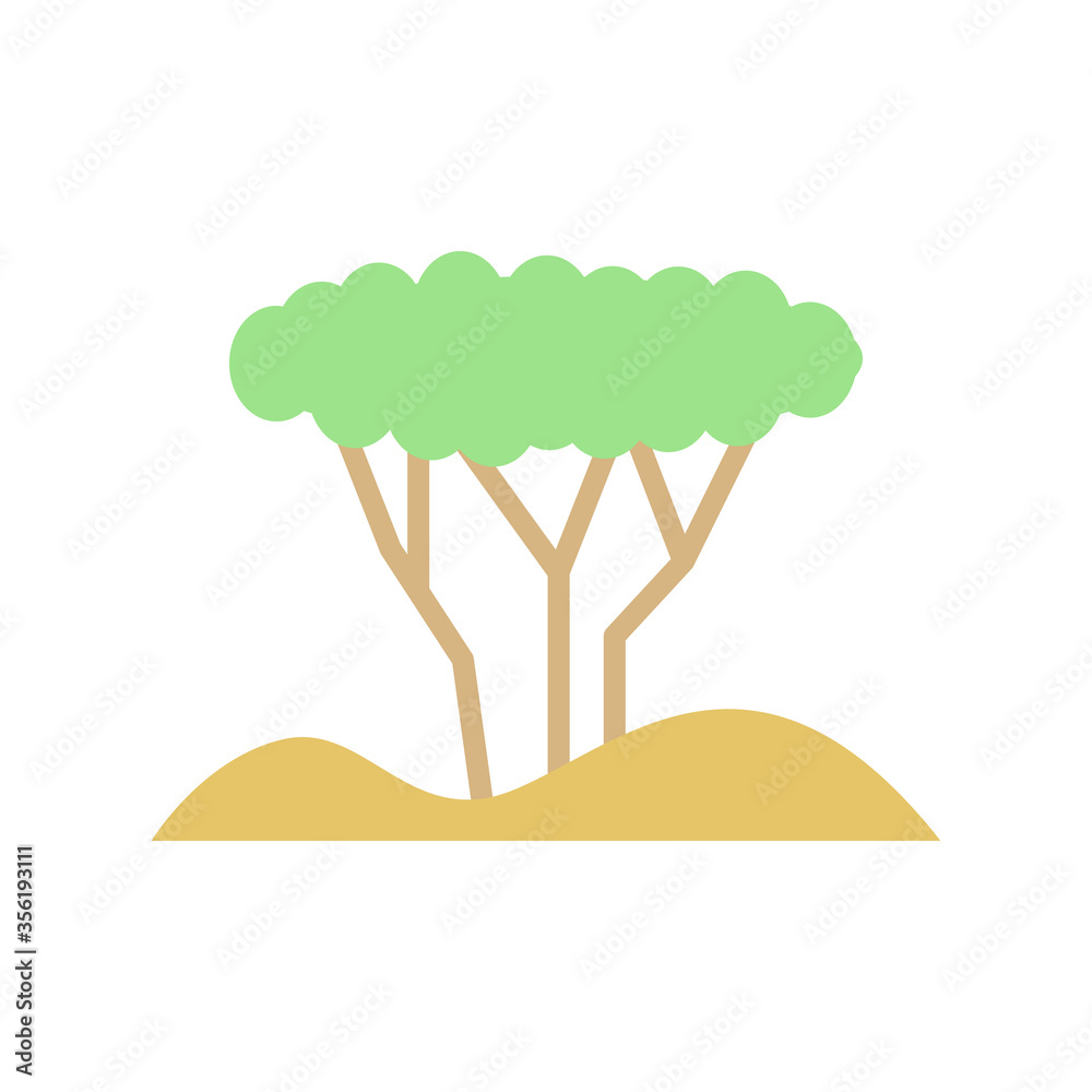 Poster tree, desert icon. simple color vector elements of wilderness icons for ui and ux, website or mobile