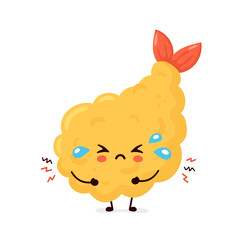 Cute sad funny tempura shrimp