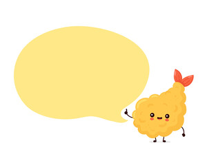 Cute happy funny tempura shrimp