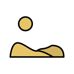 Desert, sun icon. Simple color with outline vector elements of wilderness icons for ui and ux, website or mobile application