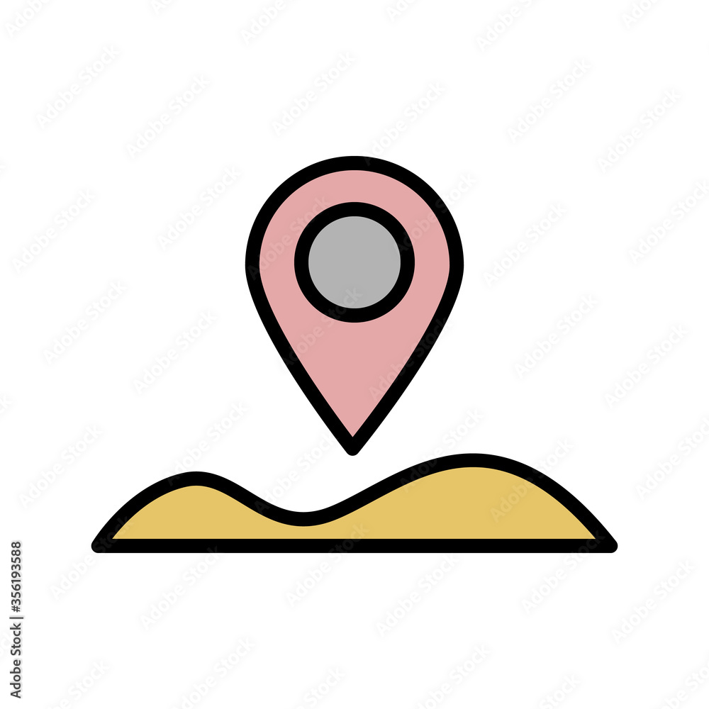 Wall mural location pin, desert icon. simple color with outline vector elements of wilderness icons for ui and 