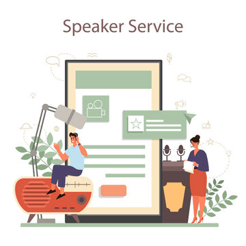Professional speaker, commentator or voice actor online service