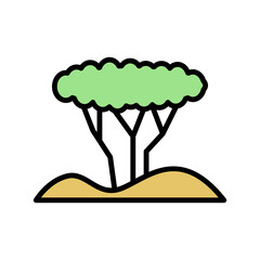 Tree, desert icon. Simple color with outline vector elements of wilderness icons for ui and ux, website or mobile application