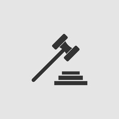 Gavel icon flat.