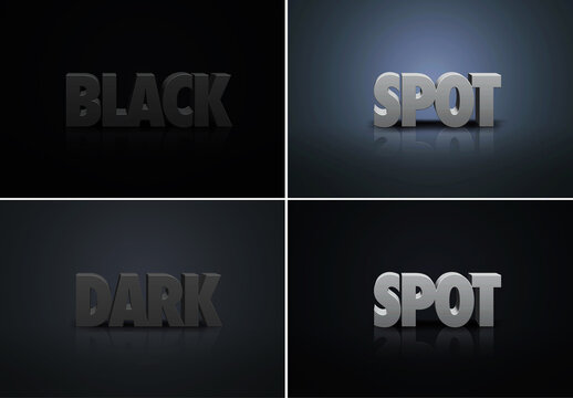 Dark Black 3D Extrusion Text Effect Mockup