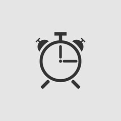 Alarm clock icon flat.