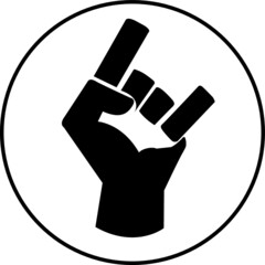 hand sign icon, rock symbol , black fist 