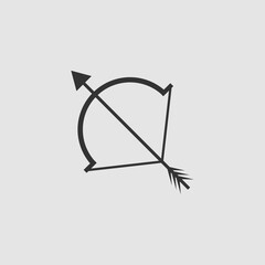 Cupid bow icon flat.