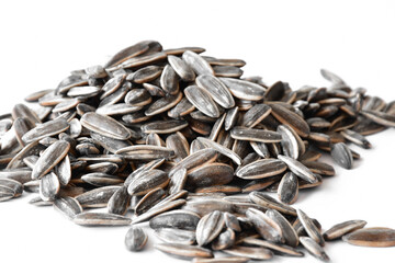 A pile of dried sunflower seeds.