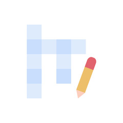 Crossword, pencil icon. Simple color vector elements of free time icons for ui and ux, website or mobile application